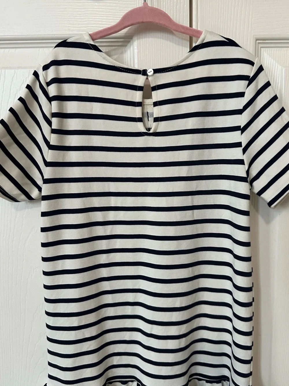 H&M - Navy & White Striped Bow-Accent Dress